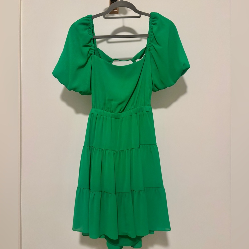 NWT Charles Henry Vibrant Green Dress